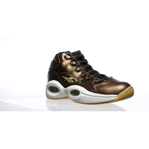 Shop Reebok Mens Question Mid Villa Brown Basketball Shoes Size