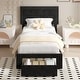 preview thumbnail 32 of 45, VECELO Plantform Beds, Kids Bed Frame with Storage Drawer, Height Adjustable Upholstered Bed, Twin Size Bed Set of 2