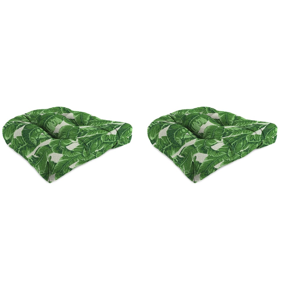 Sunbrella 18" x 18" Contoured Outdoor Wicker Seat Cushion - Set of 2 - 18'' L x 18'' W x 4'' H