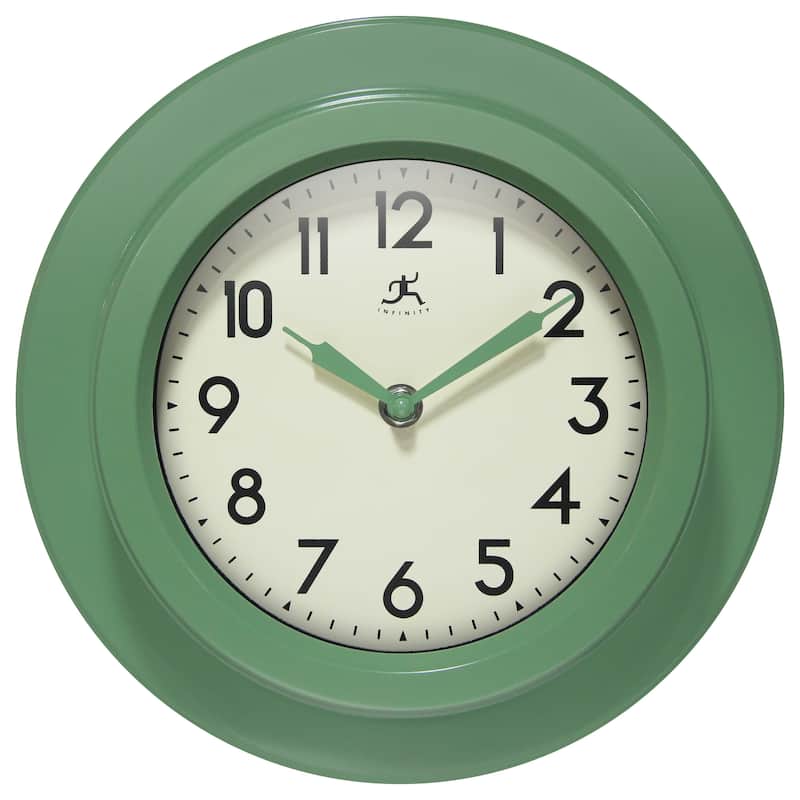 Retro Escape 9.75" Wall Clock - 9.75 in. - Green