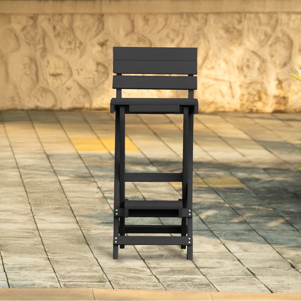 Harbor Point Fully Assembled All-Weather Recycled HDPE Outdoor Folding Bar Stool