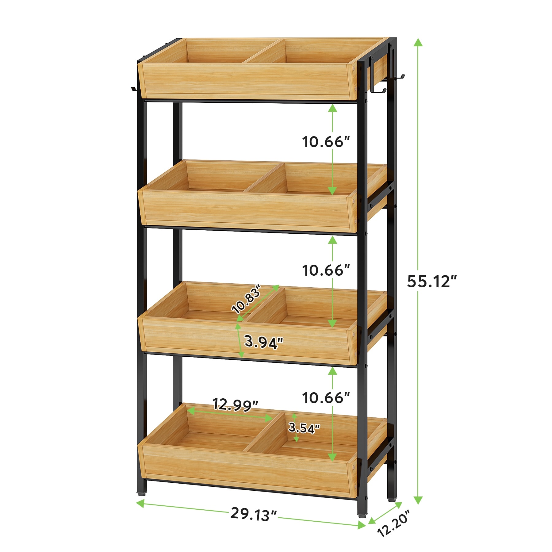 Food Storage Veggie Bin kitchen/pantry Potato/onion Bin Organization  divided Bin Corner Box/cabinet chef/gardener/foodie Gift Idea 