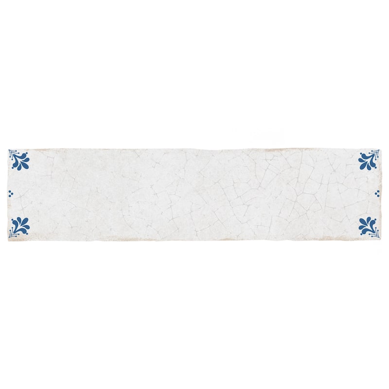 Merola Tile Crackle White Decor 2-7/8" x 11-7/8" Ceramic Wall Tile