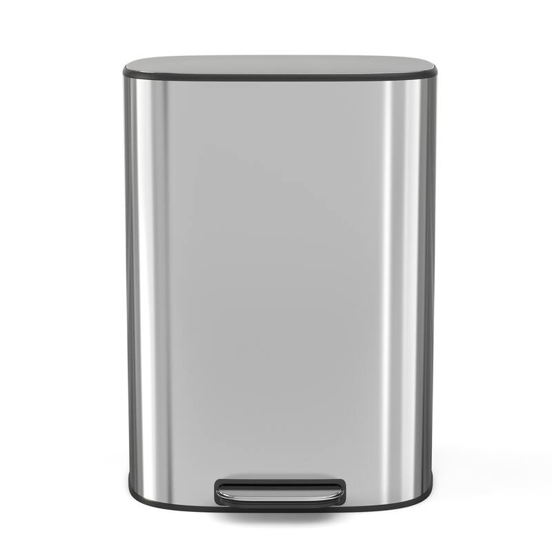 13 Gallon 50L Kitchen Soft Close Trash Can - Silver