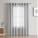 preview thumbnail 75 of 117, HLC.me 2 Piece Semi Sheer Voile Window Curtain Drapes Grommet Top Panels Bedroom, Living Room - Set of 2 panels 54 W x 84 L - Silver Grey