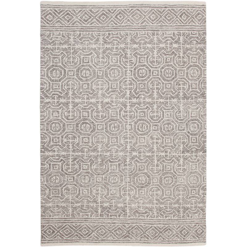 Edison Grey and Ivory Area Rug - 6' x 9'