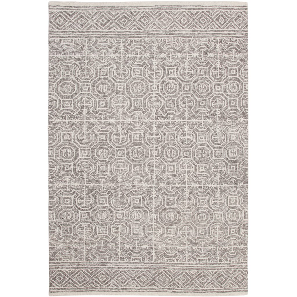 Edison Grey and Ivory Area Rug - 6' x 9'