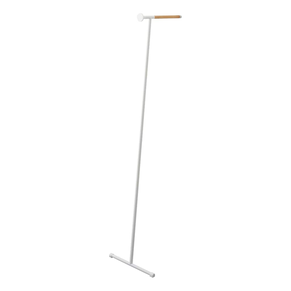 Yamazaki Home Leaning Clothes Hanger, Steel and Wood, Holds 12 lbs - L 18.5 x W 15.16 x H 63.78 inches