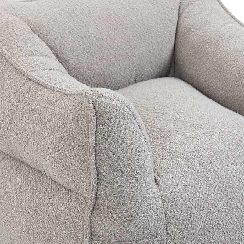 GDFStudio - COOLMORE Boucle Bean Bag Chair with Memory Foam Filling for Ultimate Comfort