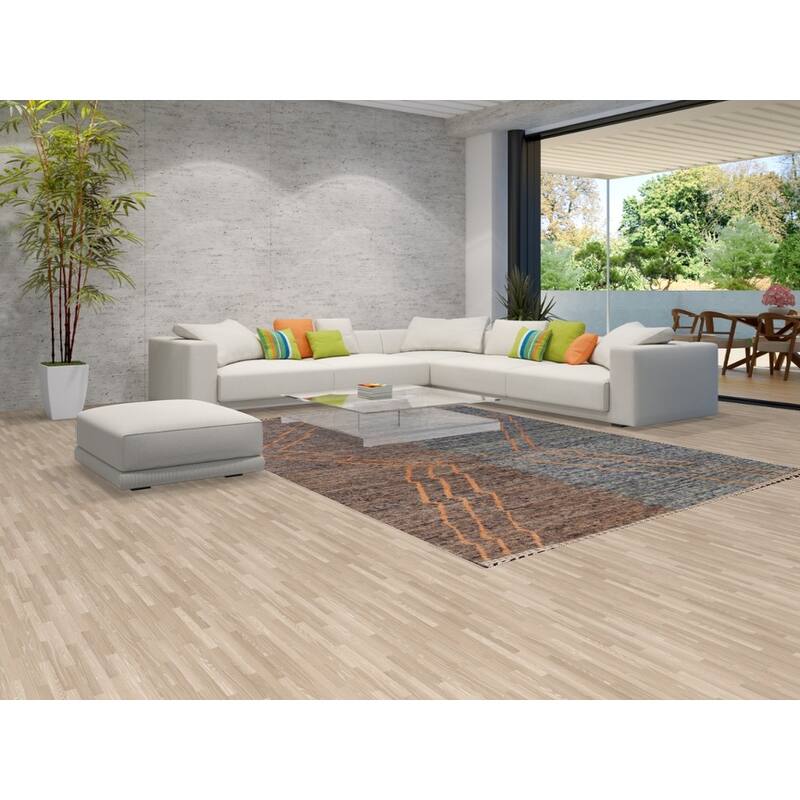 Contemporary Abstract Moroccan Oriental Area Rug Handmade Wool Carpet - 8'0" x 11'0"