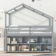 preview thumbnail 8 of 10, Twin House Loft Bed with Roof Frame Gray