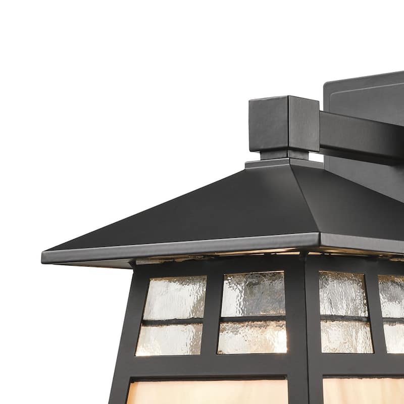 Elk Home Cottage Matte Black With Honey Art Glass 1 Light Wall Sconce
