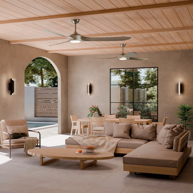 Kichler Lighting Mylo 80 Inch WeatherPlus Ceiling Fan with Satin Etch Cased Opal Glass