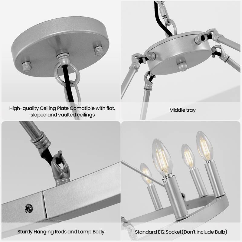 6/12-Light Wagon Wheel Farmhouse Chandelier
