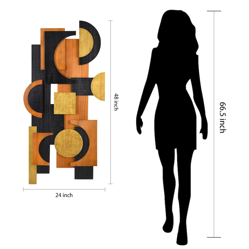 "Amber Embraces" Hand Made & Hand Finished Dimensional Solid Paulownia Wood Abstracts Wall Art