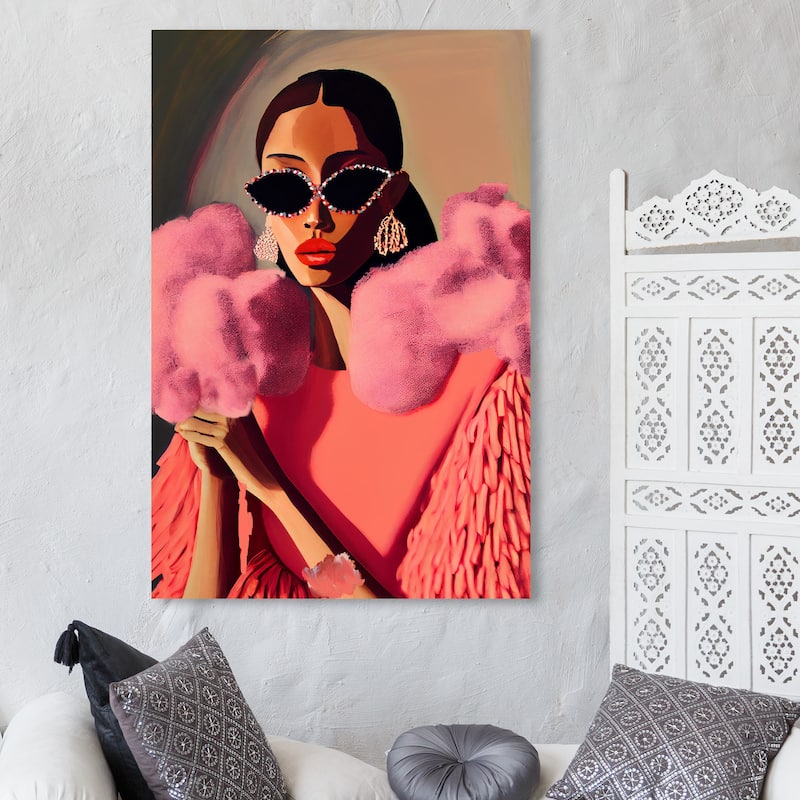 Wynwood Studio Fashion and Glam Glamorama III Pink and Coral Glam Wall Art Canvas Print - 45 x 30