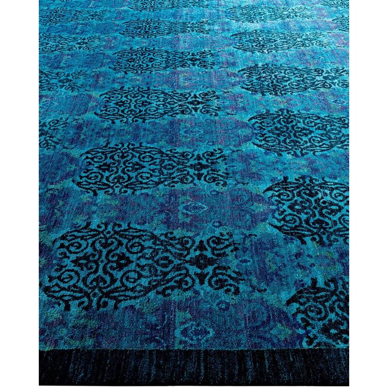Vibrance One-of-a-Kind Hand-Knotted Area Rug - Blue, 10' 1" x 10' 1" - 10' 1" x 10' 1"