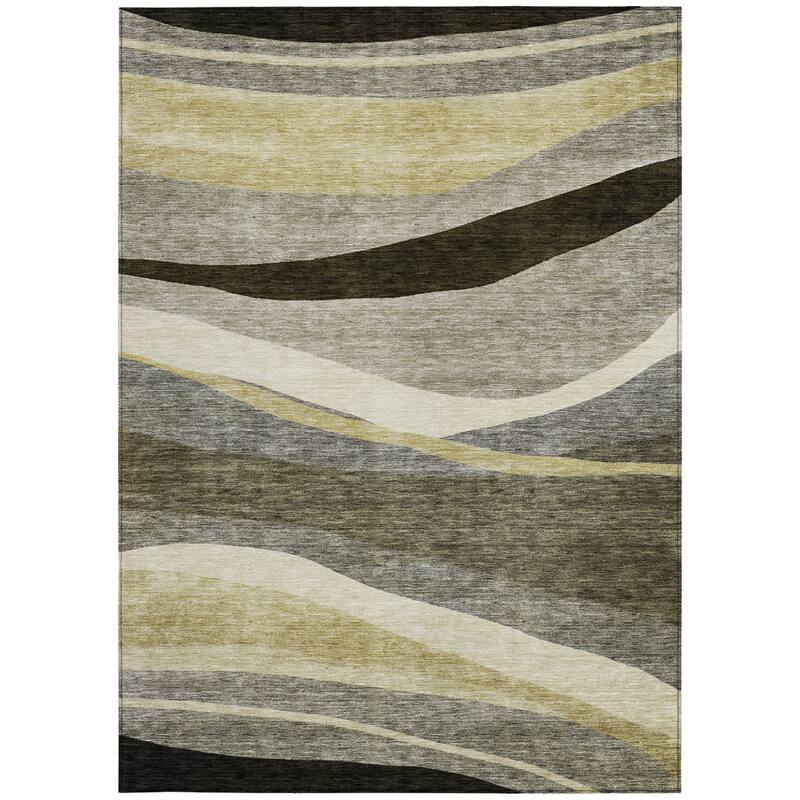 HomeRoots Abstract Transitional Rectangle Outdoor Rug