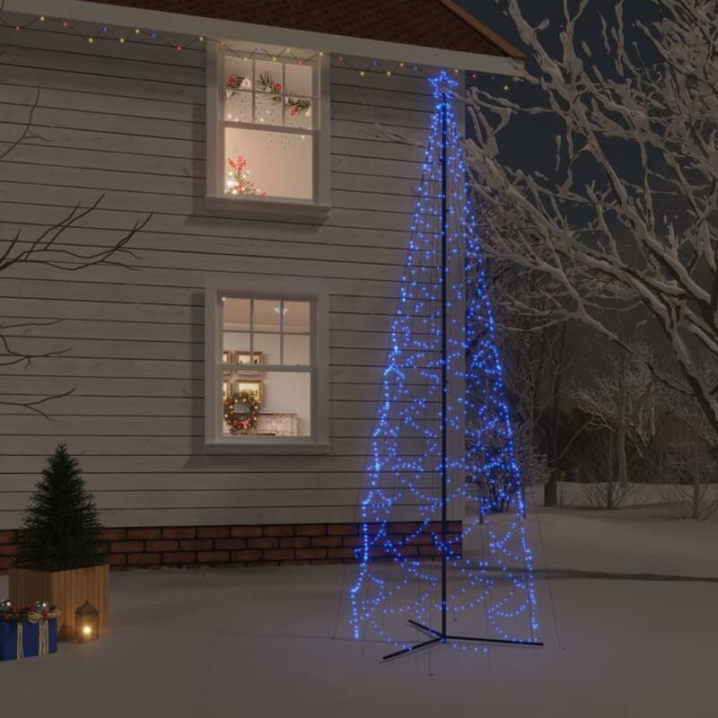 vidaXL Christmas Cone Tree Decoration Artificial Christmas Tree with LEDs