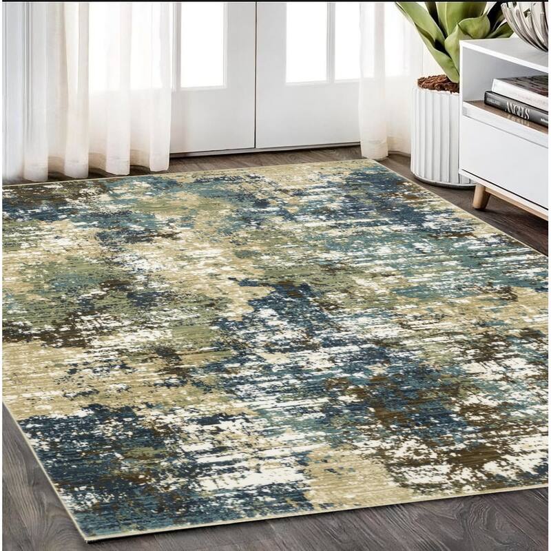 HomeRootsAbstract Modern Rectangle Area Rug - 92.52' X '62.99' X '0.39