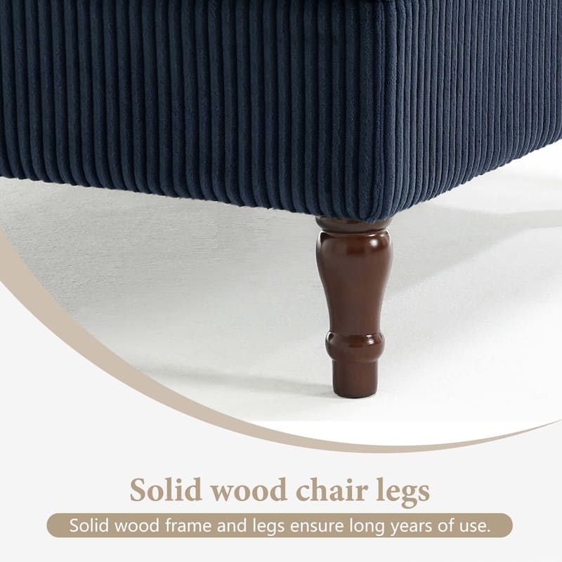 Corduroy Upholstered Modular Corner Sectional Sofa with Reversible Ottoman