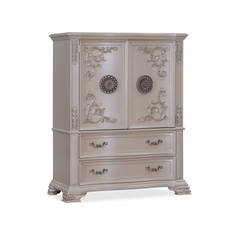 Santa Monica White/Champagne/Pearl Bedroom Set