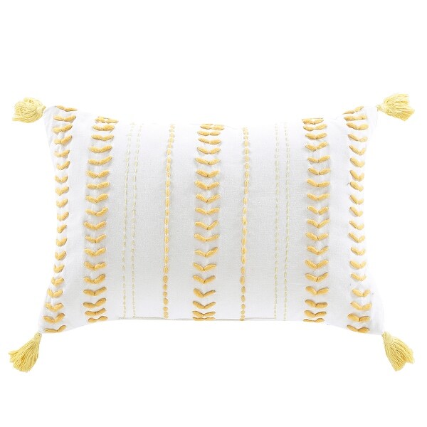 yellow textured throw pillow