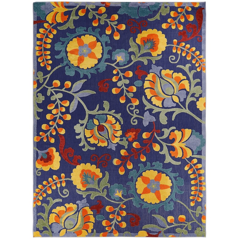 Nourison Alice Indoor/Outdoor Floral Area Rug - 7'10" x 10'6" - Navy/Multicolor