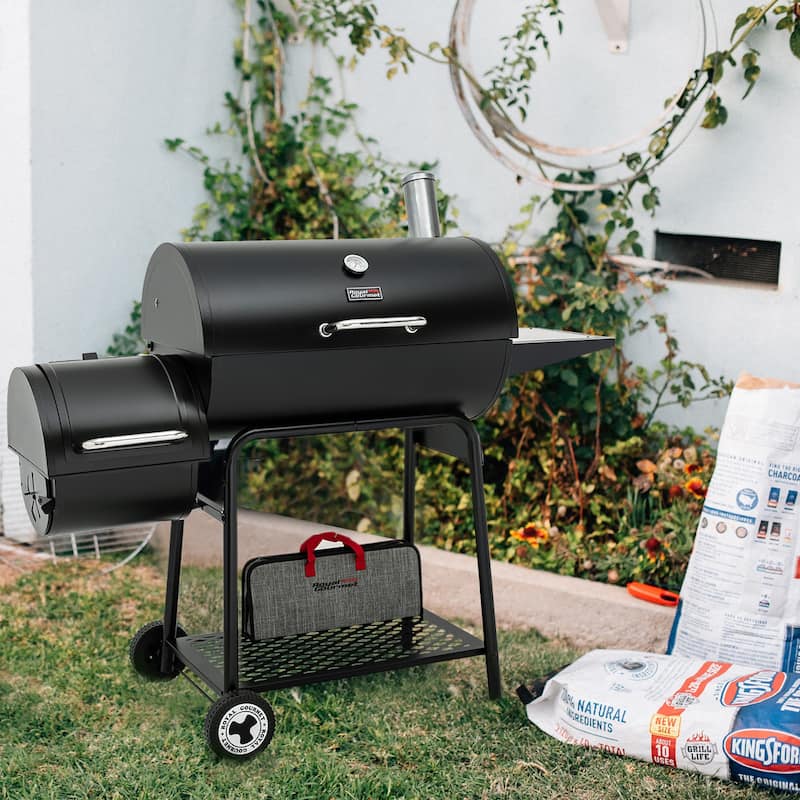 Royal Gourmet 30Inch Barrel Charcoal Grill with Offset Smoker, 811