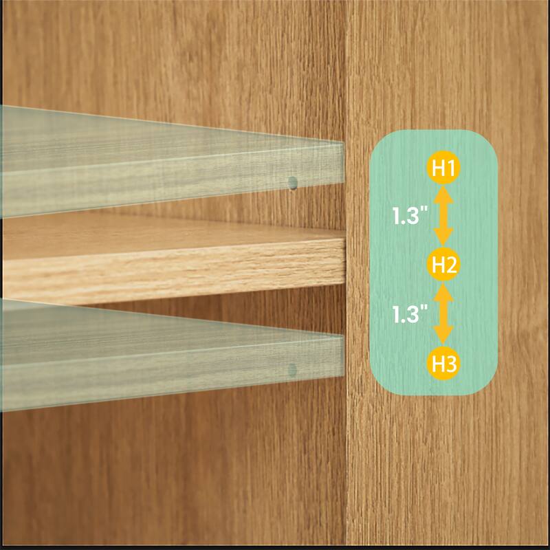 31.5" Buffet Cabinet Sideboard with Storage Curved wave Design