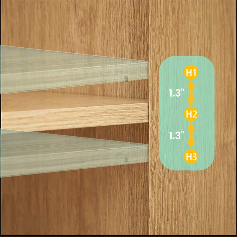 GDF Studio - Avalon Modern Curved Fluted Buffet Sideboard Cabinet with Adjustable Shelf