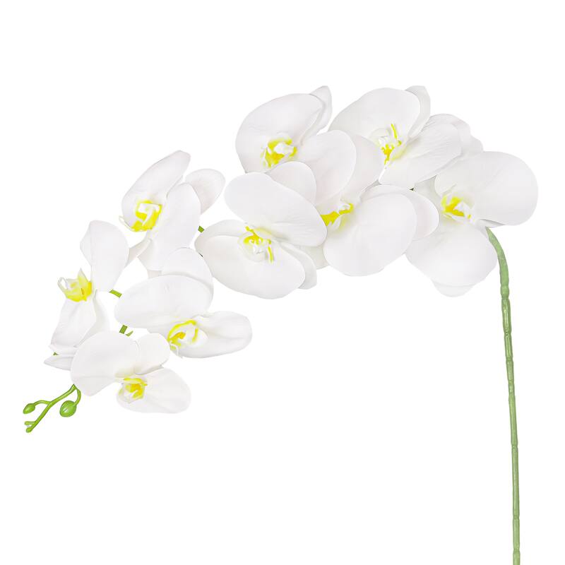 Set of 3 Natural Touch White Artificial Phalaenopsis Orchid Flower Stem Spray 40in - 40" L x 6" W x 4" DP