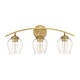 preview thumbnail 11 of 16, Trade Winds Hannah 3-Light Bathroom Vanity Light Natural Brass