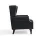 preview thumbnail 20 of 22, 2 Set Modern Vegan Leather Wing Back Armchair