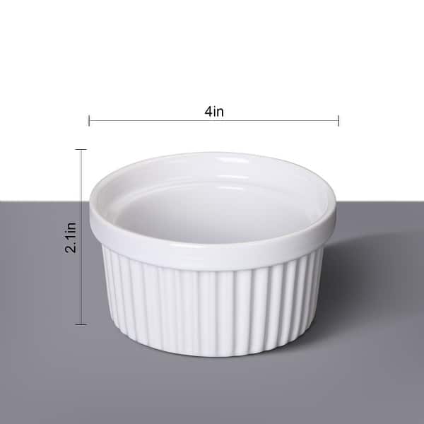 dimension image slide 0 of 2, 8 oz Ramekins for Creme Brulee Porcelain Ramekins, Set of 8