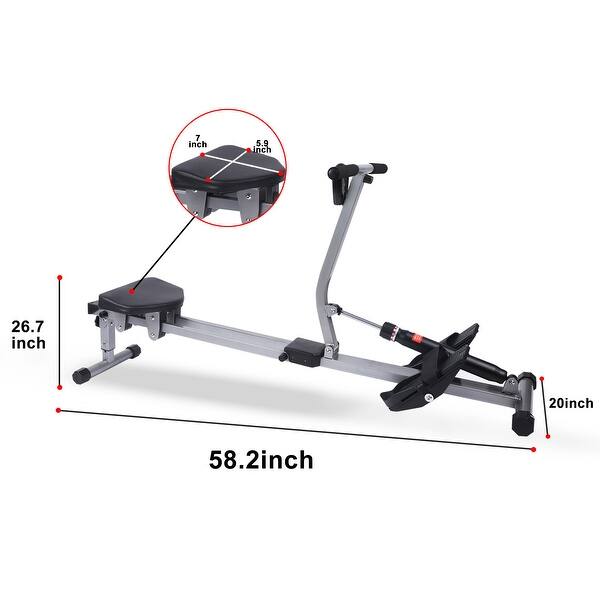 Fitness Rowing Machine Rower Ergometer, with 12 Levels of Adjustable