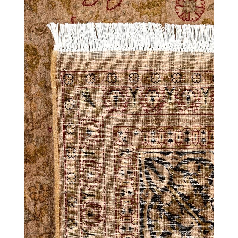 Overton Hand Knotted Wool Vintage Inspired Modern Contemporary Overdyed Beige Area Rug - 6' 2" x 9' 2"