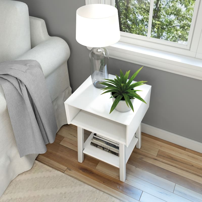 Plank and Beam Mid-Century Modern Cubby Nightstand