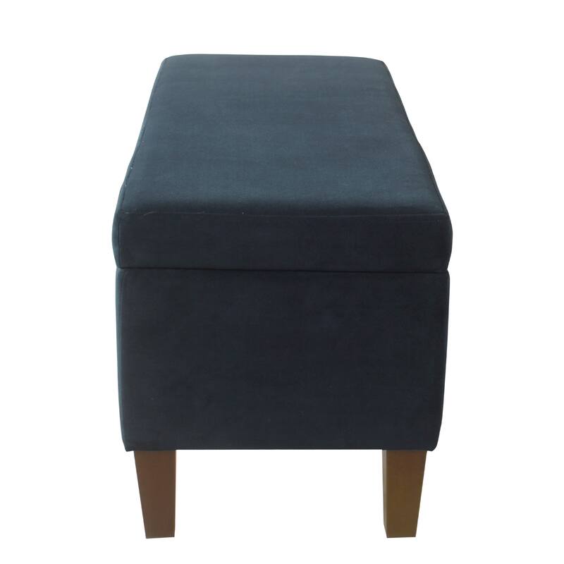 Ava Accent Storage Bench Ottoman with Navy Brown Velvet, 36 Inch