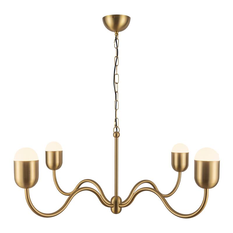 Alora Lighting CH558439 Effie 4 Light 39" Wide Chandelier with Frosted - Brushed Gold / Opal Glass