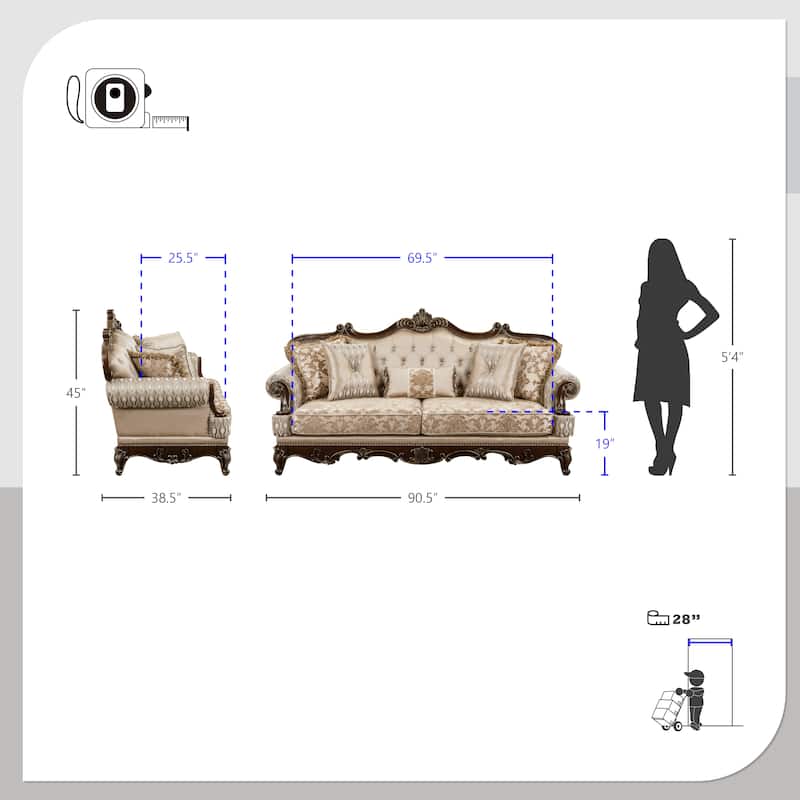 Vista Chenille Living Room Sofa