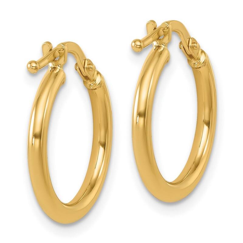 Curata 14k Yellow Gold Polished 17.8x1.9mm Classic Hoop Earrings