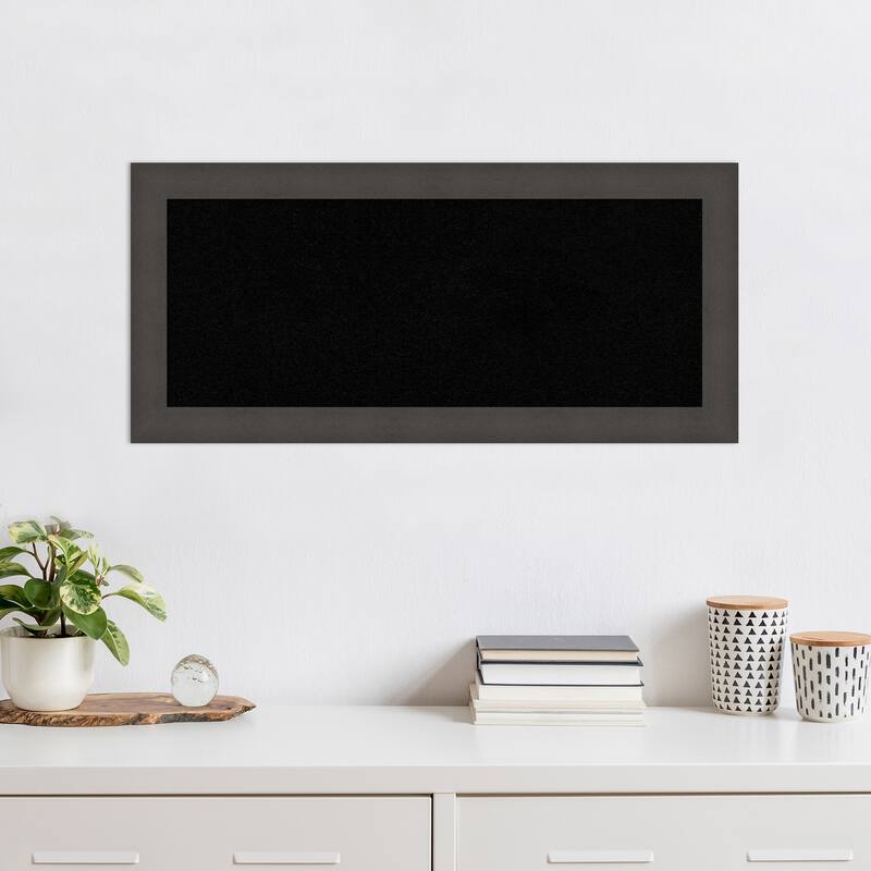 Blaine Light Pewter Narrow Framed Black Corkboard Bulletin Board