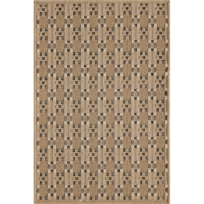 Abani Rugs Patio PAT100A Outdoor Cream Beige Seamless Area Rug