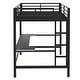preview thumbnail 14 of 64, Twin/Full Size Gaming Loft Bed with Bulit-in Desk and LED Lights, Metal Loft Bedframe with Ladder and Guardrails for Kids