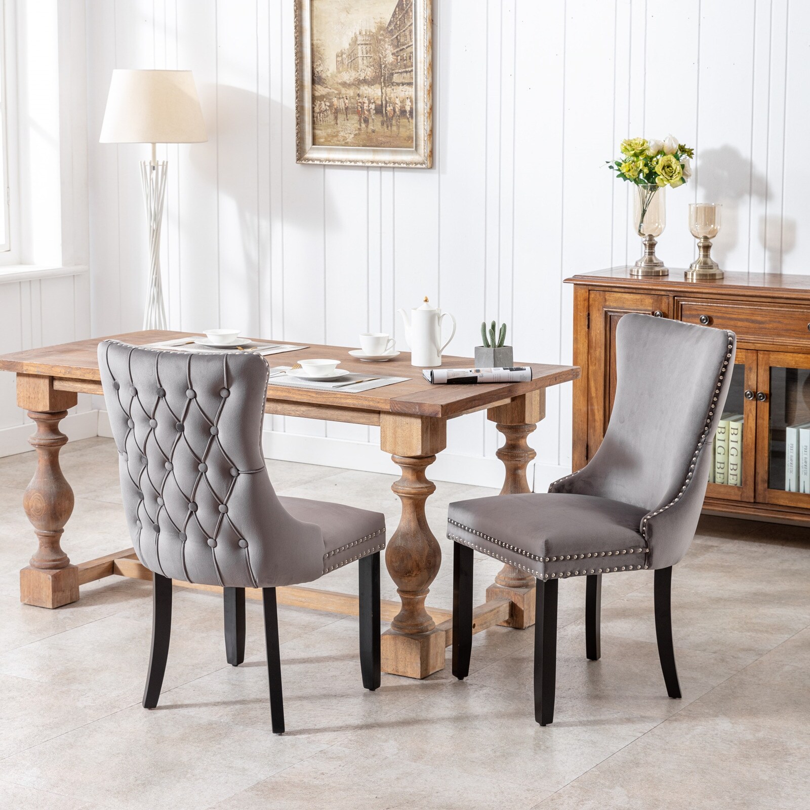 Wingback best sale dining bench