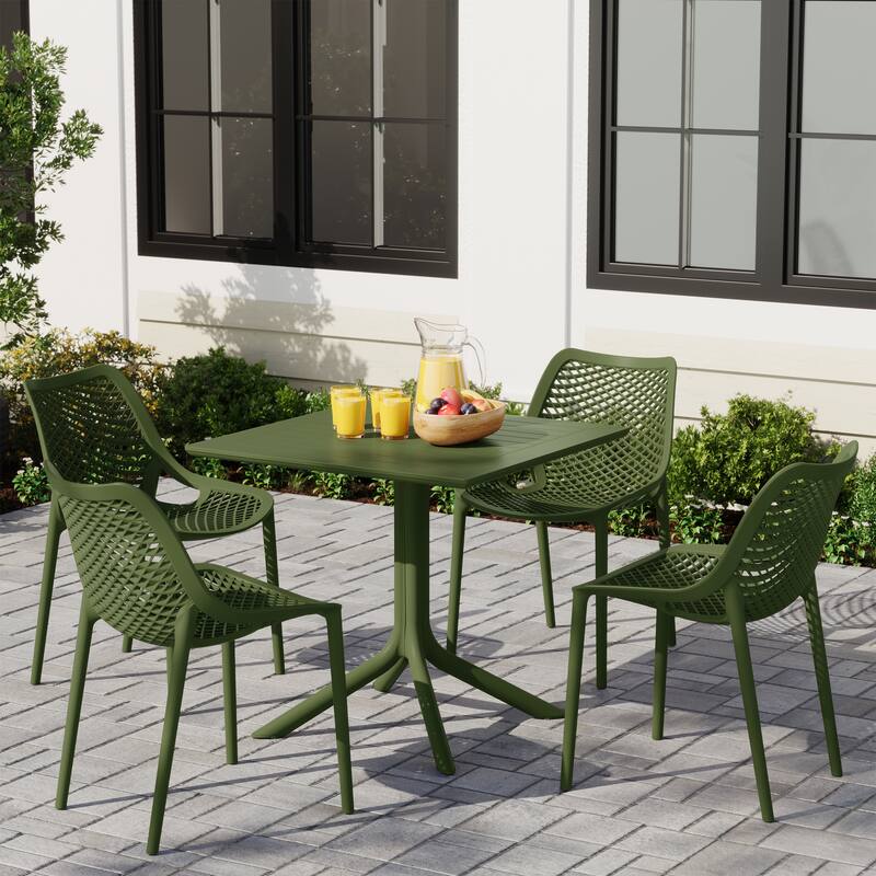 Frond and Form 4-Person Outdoor Square Dining Set