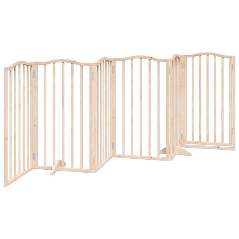 vidaXL Dog Gate Set of 6 Natural Poplar Poplar wood - 35.4 x 118.1 x 0.8