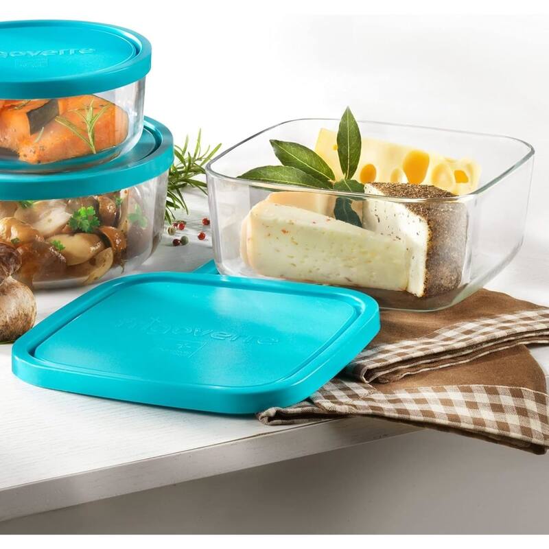 Bormioli Rocco Frigoverre 3 Piece Square Food Storage Container Set - 25.25 oz