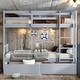 preview thumbnail 2 of 58, 2 in 1 Rubber Wood Bunk Bed with 2 Drawers,Twin Over Twin Kids Bed for Home